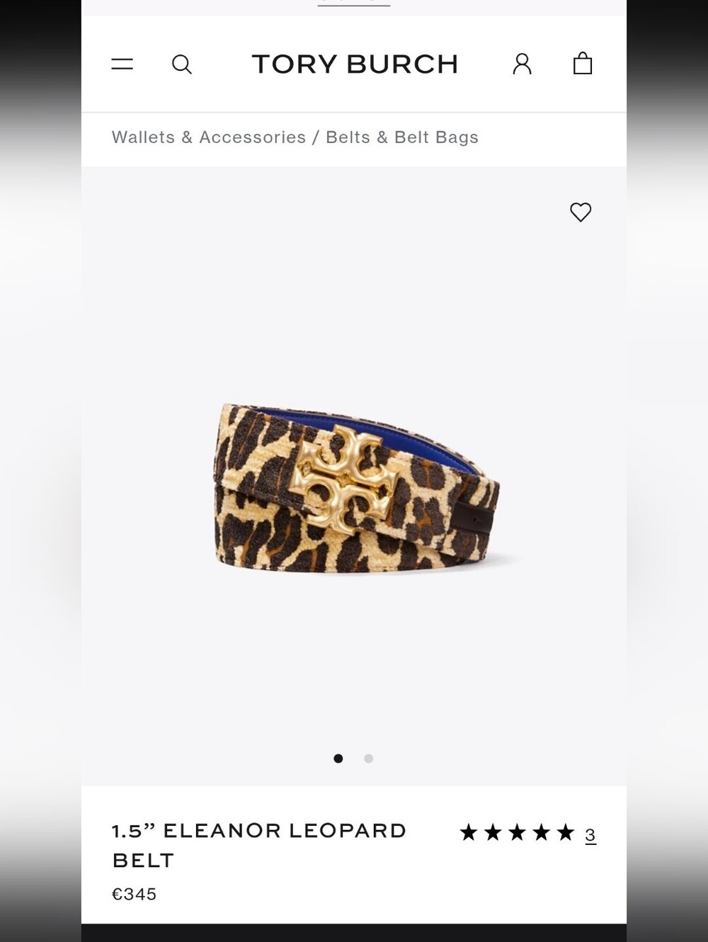 Tory Burch Leopard Print Belt with Gold Logo Buckle